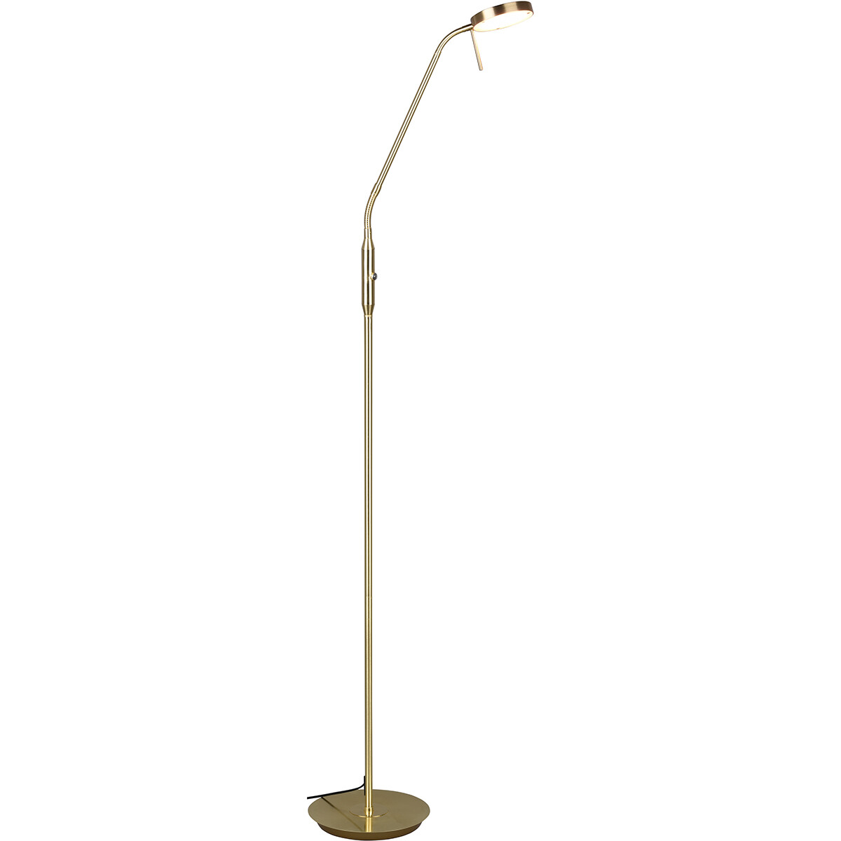 Lampadaire LED - Trion Monzino - 12W - Couleur de lumière ajustable - Dimmable - Rond - Mat Or - Aluminium