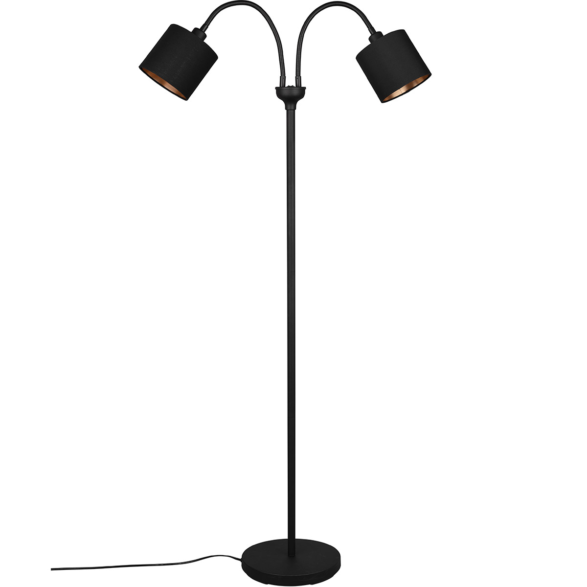 LED Lampadaire - Trion Moty - Douille E14 - 2-lumières - Rond - Noir Mat - Métal