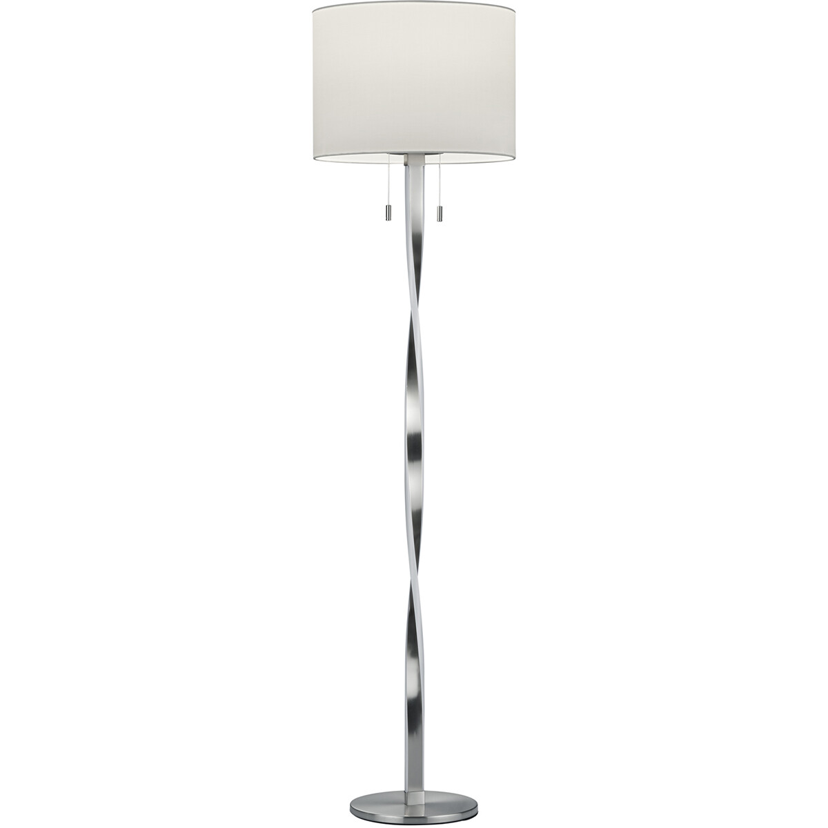 Lampadaire LED - Trion Ninda - Douille E27 - 14W - Blanc Chaud 3000K - Rond - Mat Nickel - Aluminium