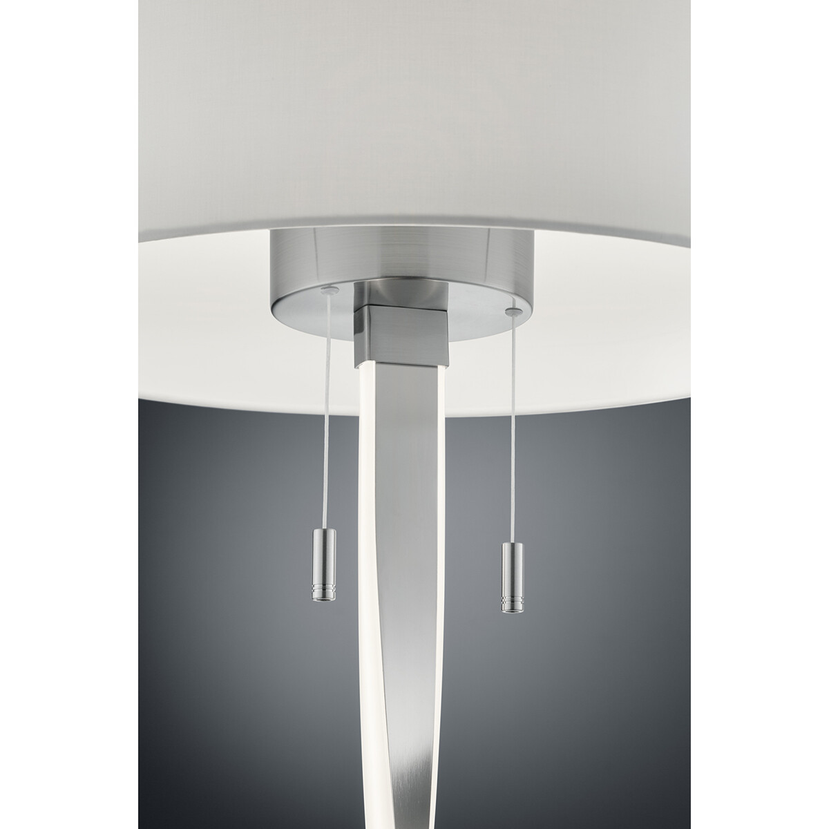 Lampadaire LED - Trion Ninda - Douille E27 - 14W - Blanc Chaud 3000K - Rond - Mat Nickel - Aluminium