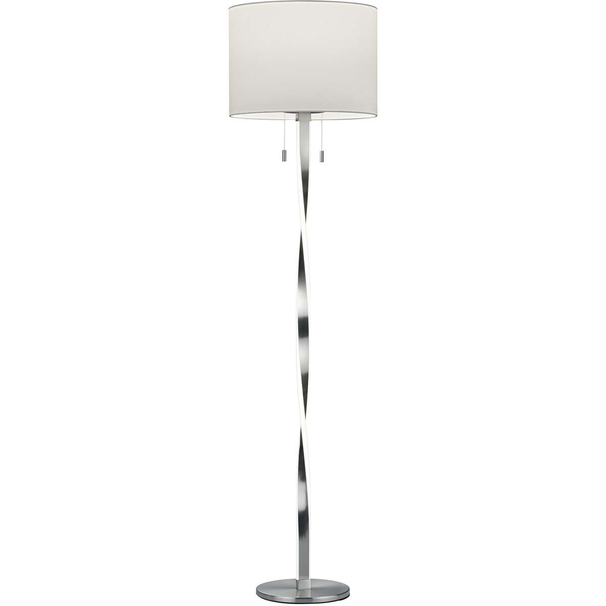 Lampadaire LED - Trion Ninda - Douille E27 - 14W - Blanc Chaud 3000K - Rond - Mat Nickel - Aluminium