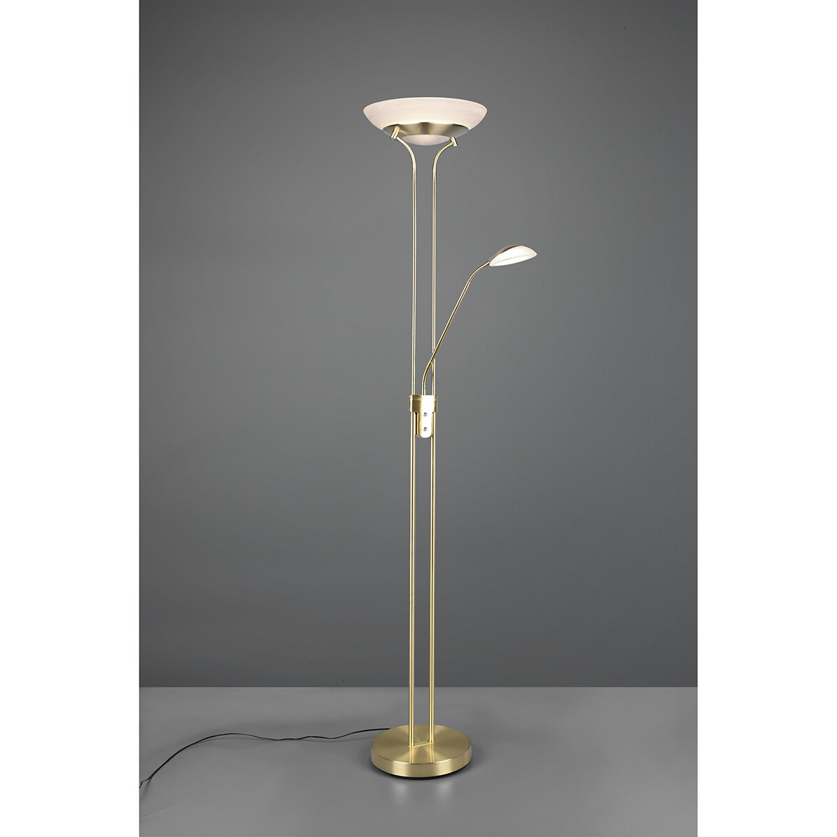 Lampadaire LED - Trion Orsan - 31W - Blanc Chaud 3000K - Dimmable - Rond - Mat Or - Aluminium