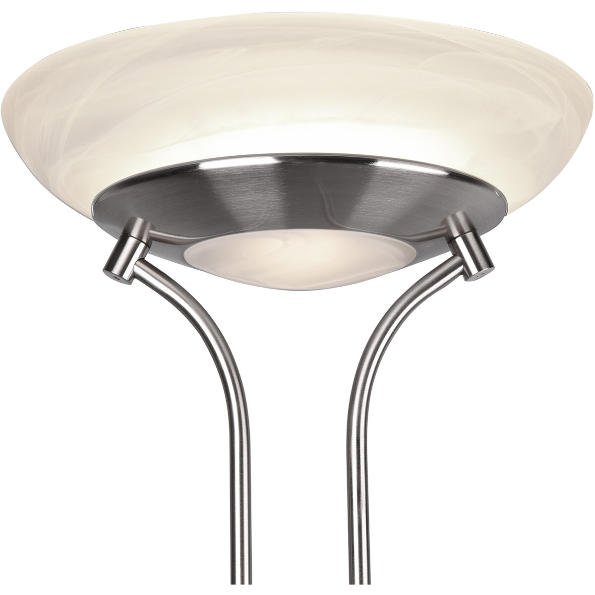 Lampadaire LED - Trion Orsan - 31W - Blanc Chaud 3000K - Dimmable - Rond - Mat Nickel - Aluminium