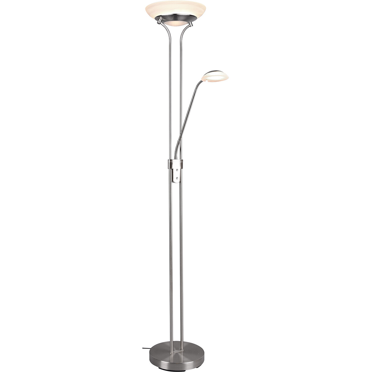 Lampadaire LED - Trion Orsan - 31W - Blanc Chaud 3000K - Dimmable - Rond - Mat Nickel - Aluminium