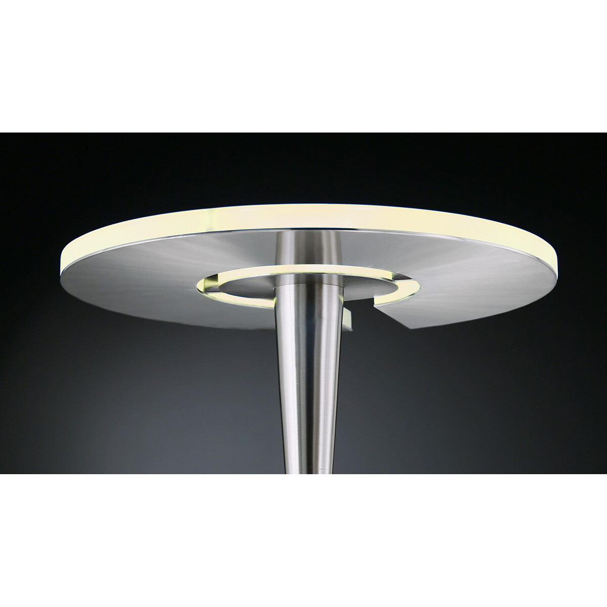 Lampadaire LED - Trion Qubico - 34W + 5W - Couleur de lumière ajustable - 2-lumières - Dimmable - Rond - Mat Nickel - Aluminium