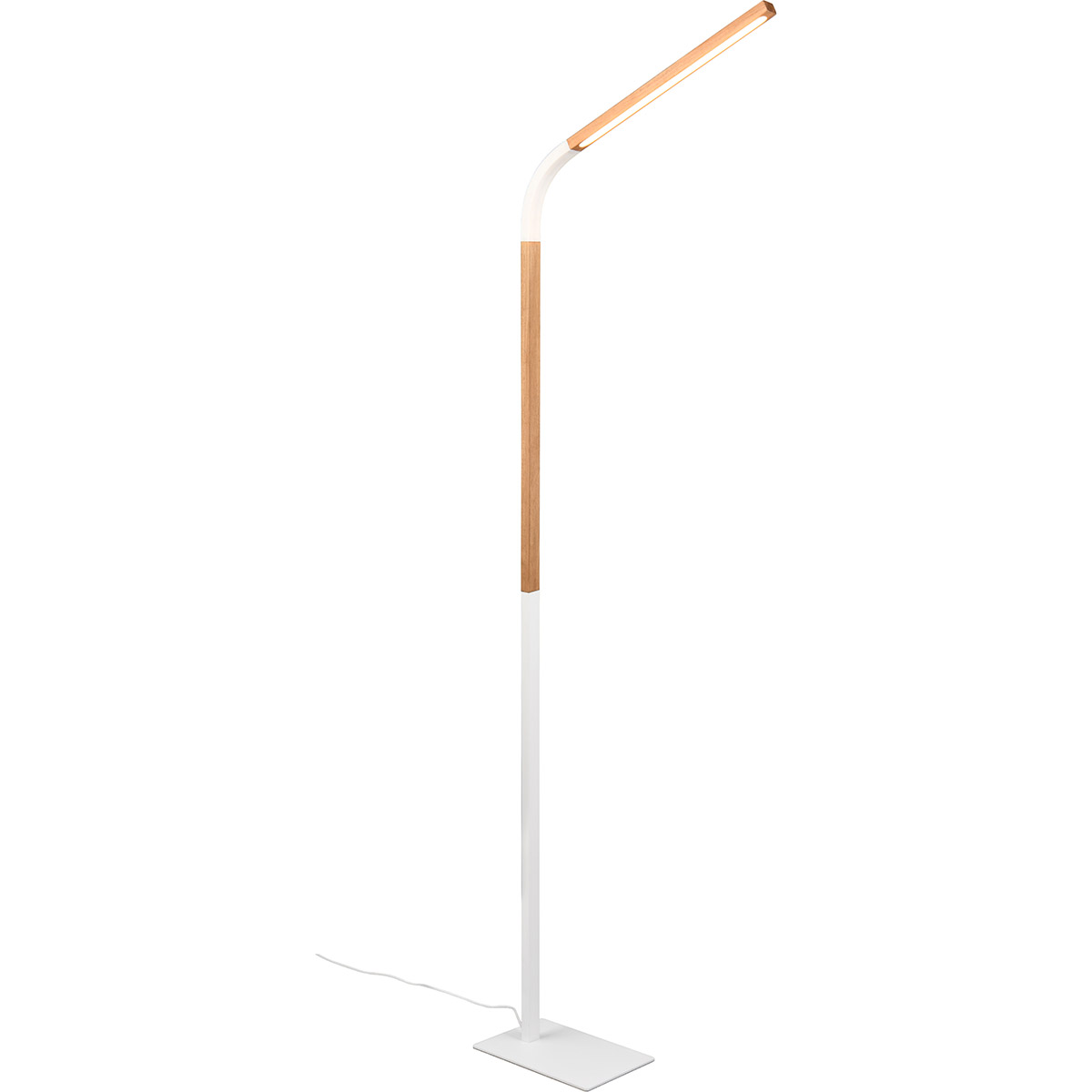 LED Lampadaire - Trion Rios - 11W - Blanc Chaud 3000K - Gradable - Blanc Mat - Métal