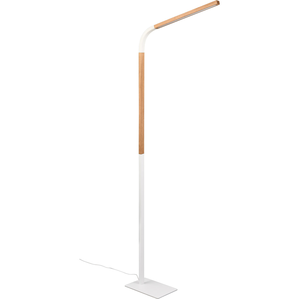 LED Lampadaire - Trion Rios - 11W - Blanc Chaud 3000K - Gradable - Blanc Mat - Métal