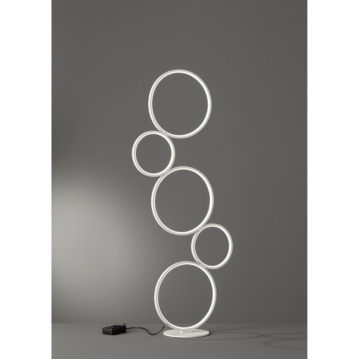 Lampadaire LED - Trion Rondy - 36W - Blanc Chaud 3000K - Dimmable - Rond - Mat Blanc - Aluminium