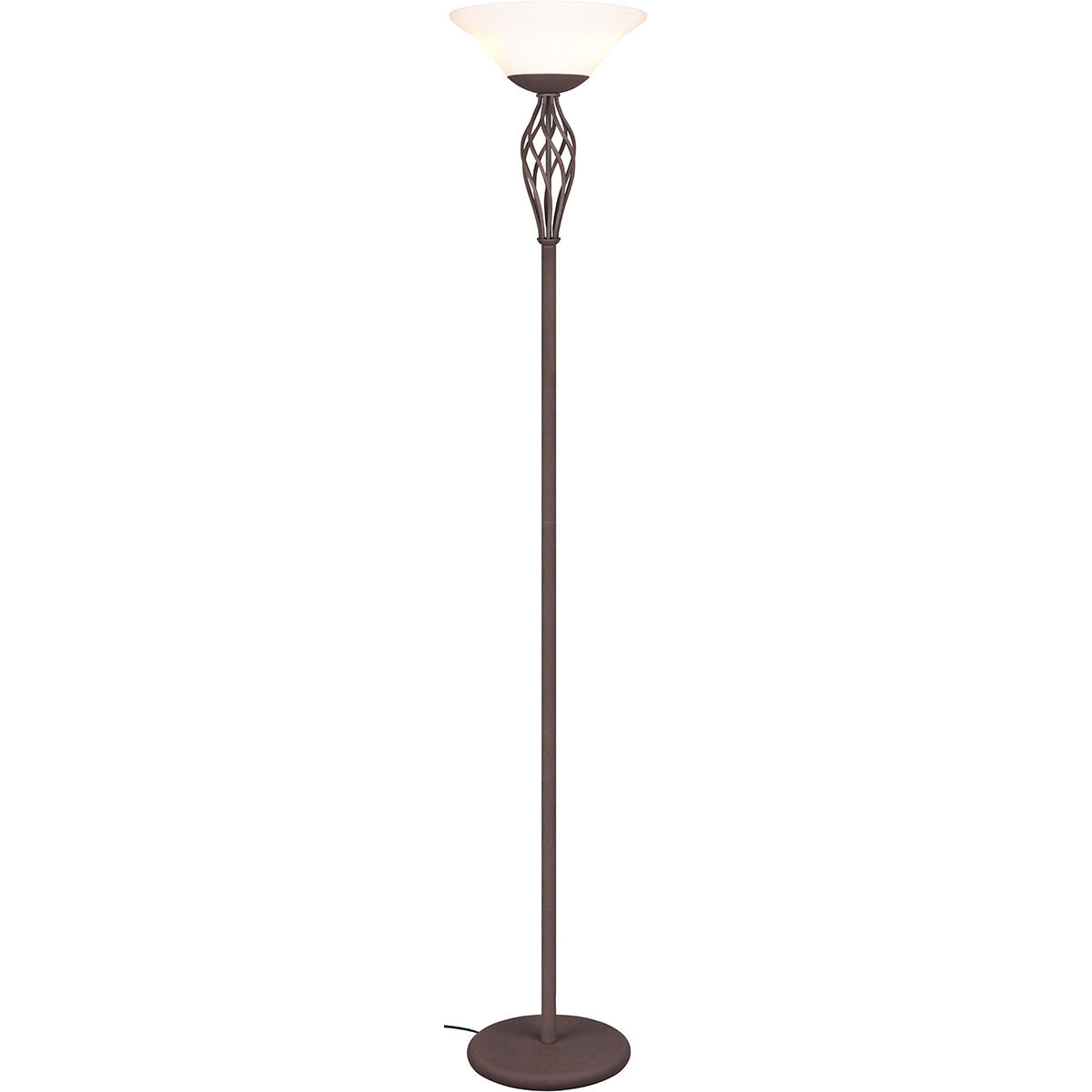 Lampadaire LED - Trion Rustina - Douille E27 - 2-lumières - Rond - Couleur Rouille - Aluminium