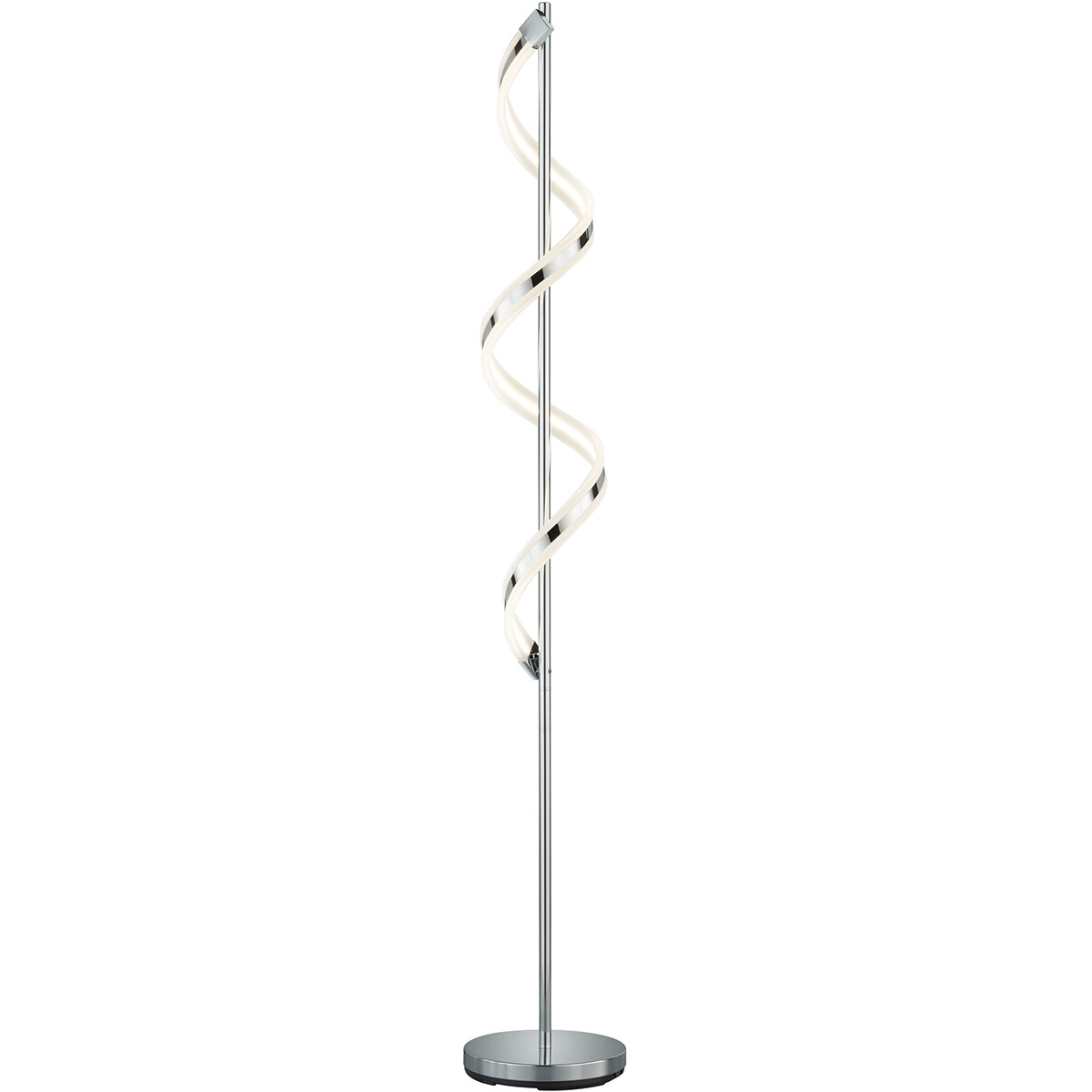 Lampadaire LED - Trion Syndi - 20W - Blanc Chaud 3000K - Dimmable - Rond - Mat Chrome - Aluminium