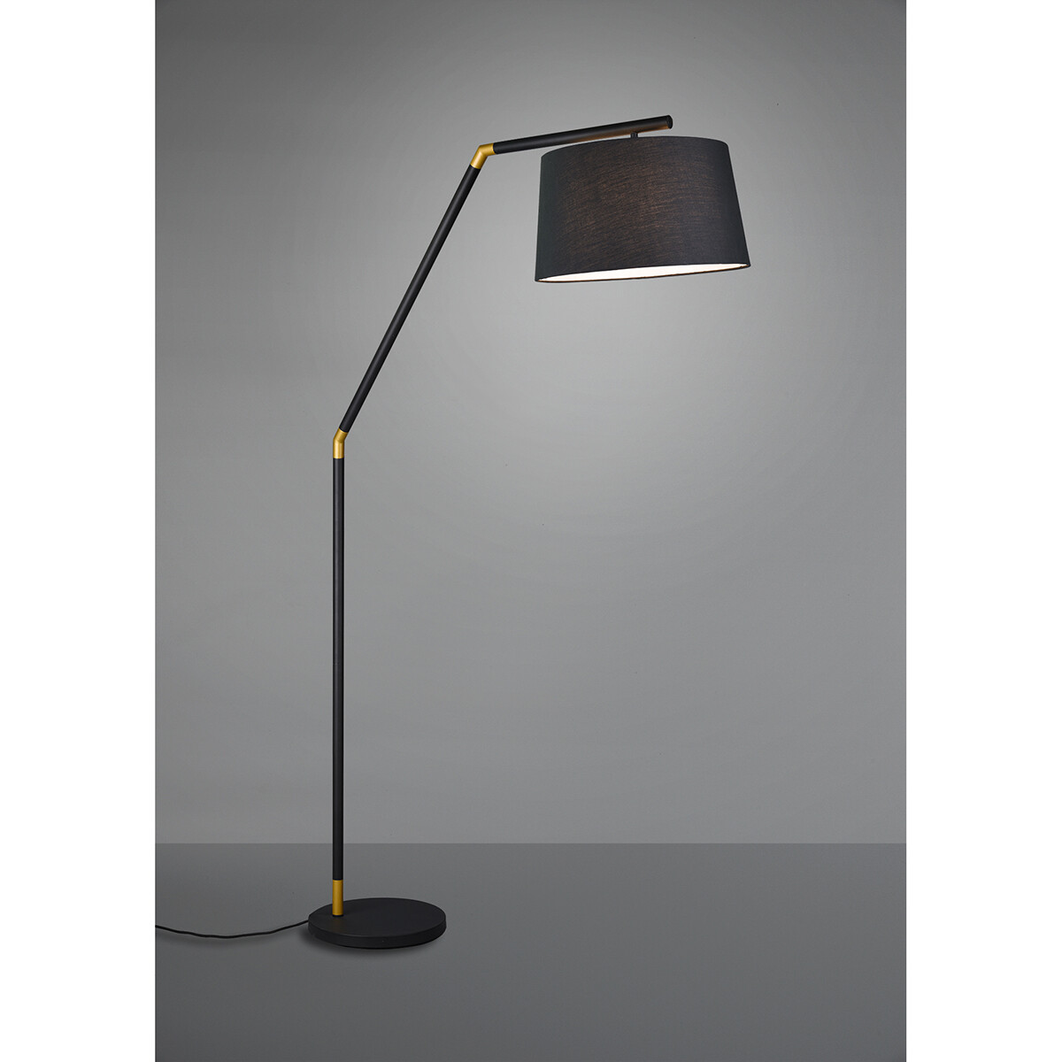 Lampadaire LED - Trion Tryca - Douille E27 - Rond - Mat Noir - Aluminium