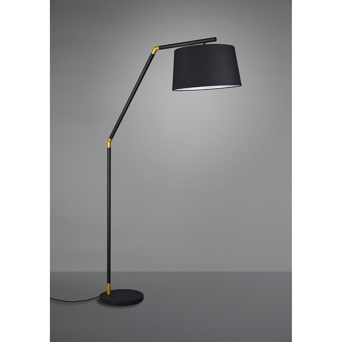 Lampadaire LED - Trion Tryca - Douille E27 - Rond - Mat Noir - Aluminium