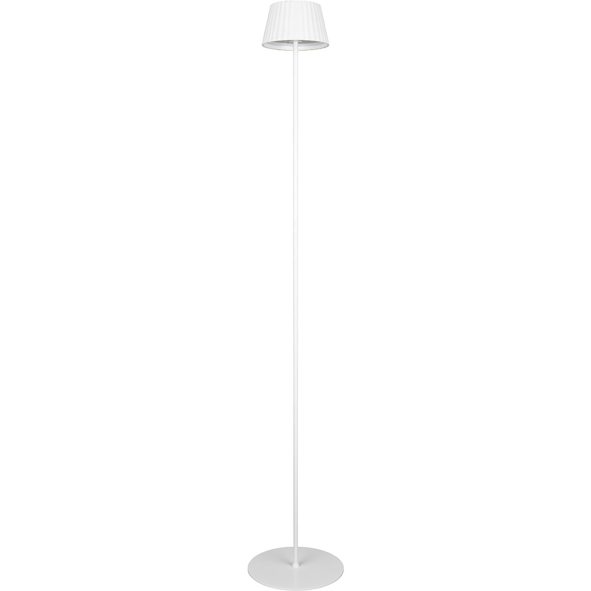 LED Lampadaire - Trion Uraz - 1.5W - Blanc Chaud 3000K - Étanche IP44 - USB Rechargeable - Rond - Blanc Mat - Métal