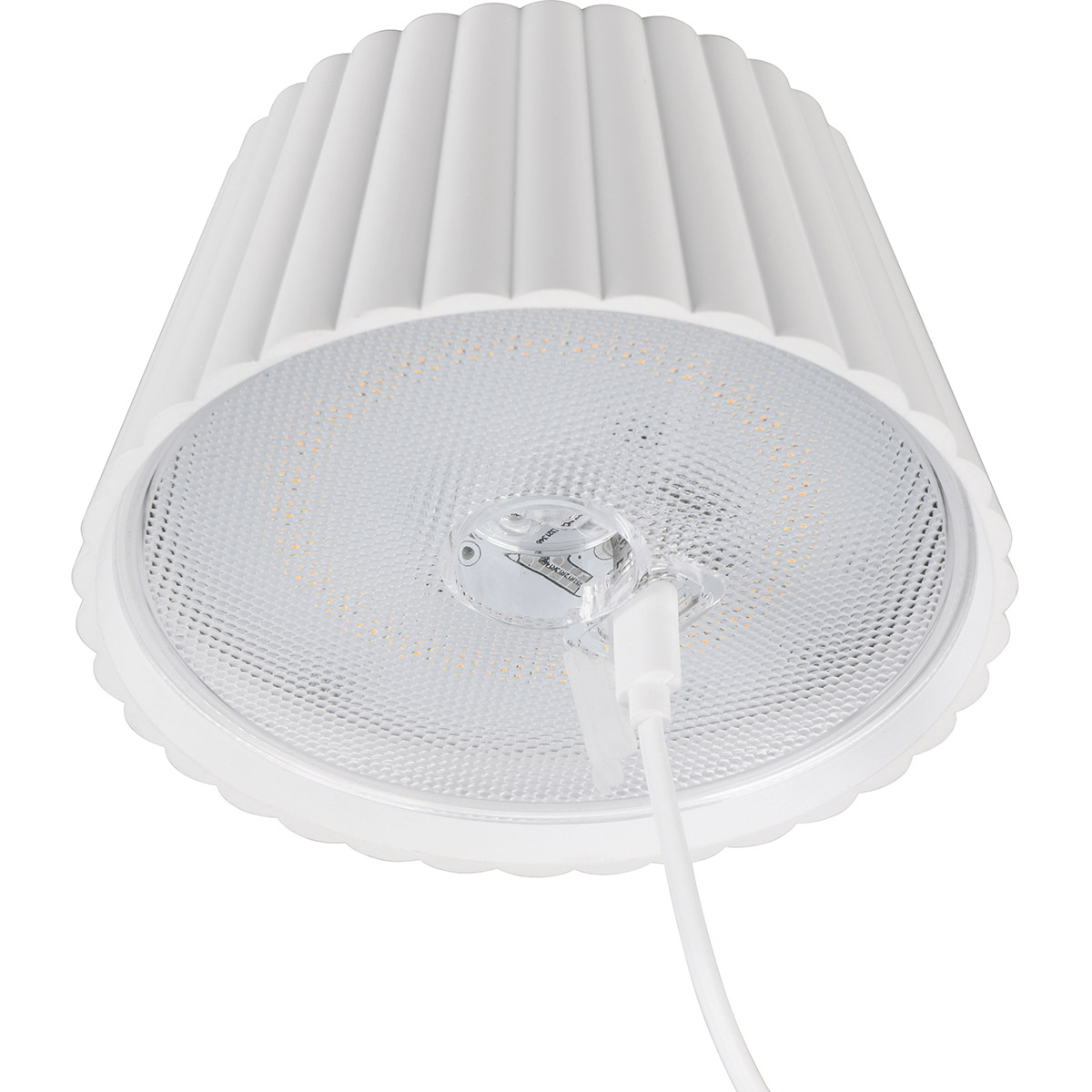 LED Lampadaire - Trion Uraz - 1.5W - Blanc Chaud 3000K - Étanche IP44 - USB Rechargeable - Rond - Blanc Mat - Métal