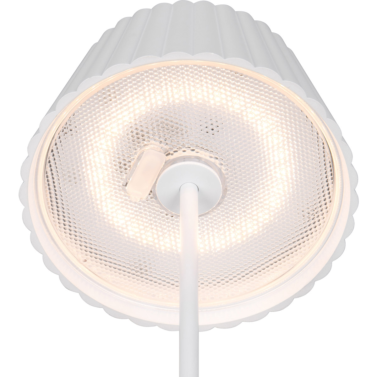 LED Lampadaire - Trion Uraz - 1.5W - Blanc Chaud 3000K - Étanche IP44 - USB Rechargeable - Rond - Blanc Mat - Métal