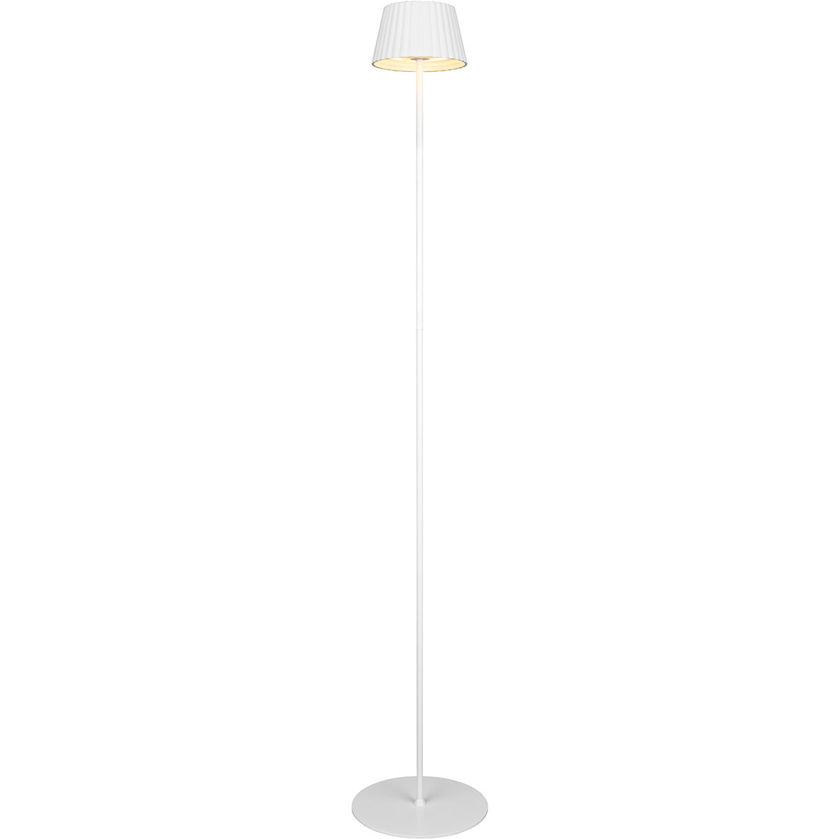 LED Lampadaire - Trion Uraz - 1.5W - Blanc Chaud 3000K - Étanche IP44 - USB Rechargeable - Rond - Blanc Mat - Métal