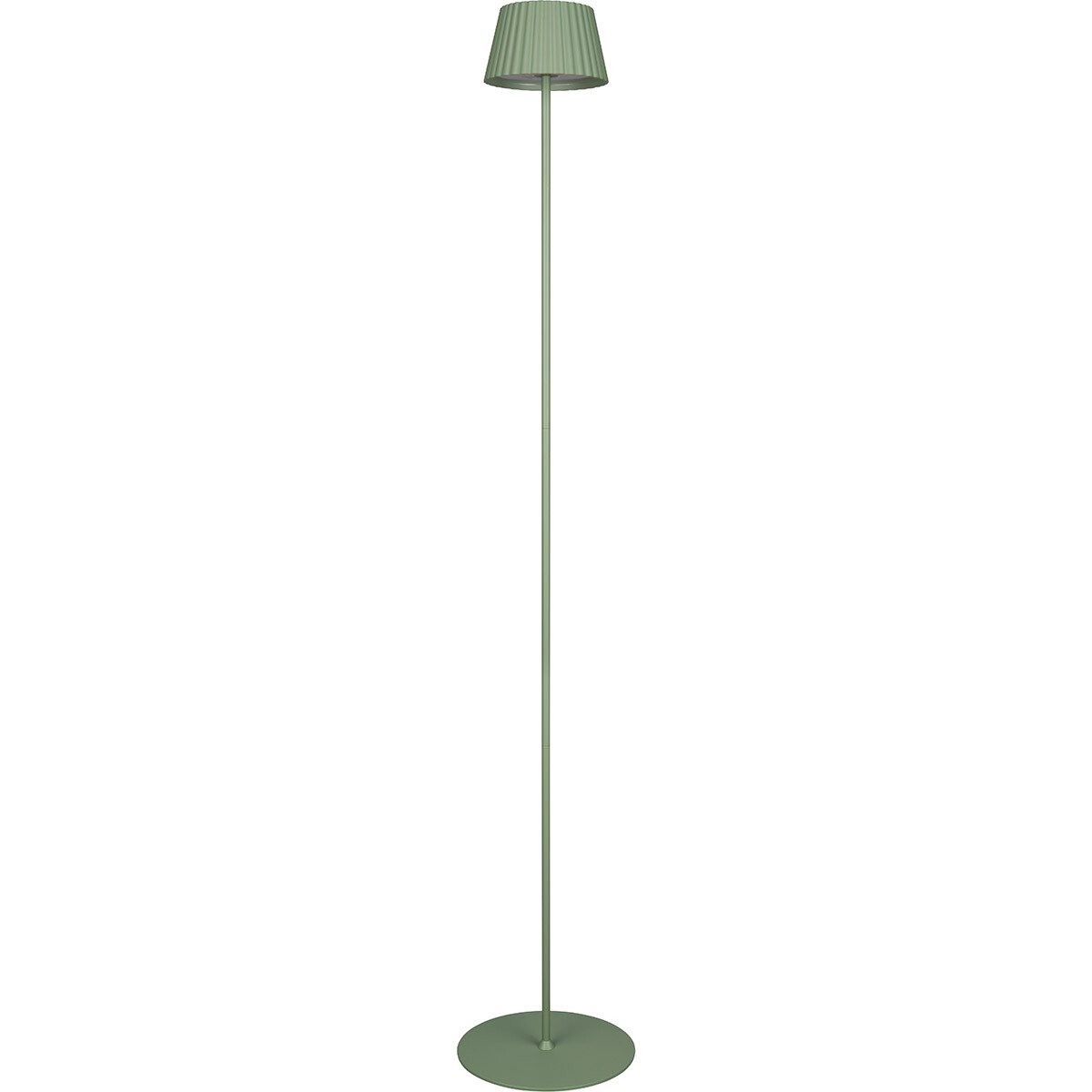 LED Lampadaire - Trion Uraz - 1.5W - Blanc Chaud 3000K - Étanche IP44 - USB Rechargeable - Rond - Vert Pistache - Métal