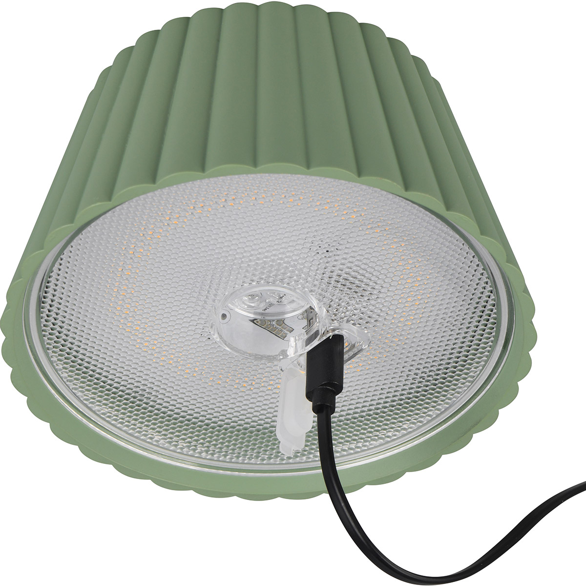 LED Lampadaire - Trion Uraz - 1.5W - Blanc Chaud 3000K - Étanche IP44 - USB Rechargeable - Rond - Vert Pistache - Métal