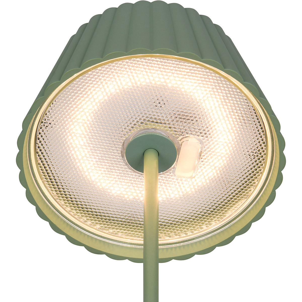 LED Lampadaire - Trion Uraz - 1.5W - Blanc Chaud 3000K - Étanche IP44 - USB Rechargeable - Rond - Vert Pistache - Métal