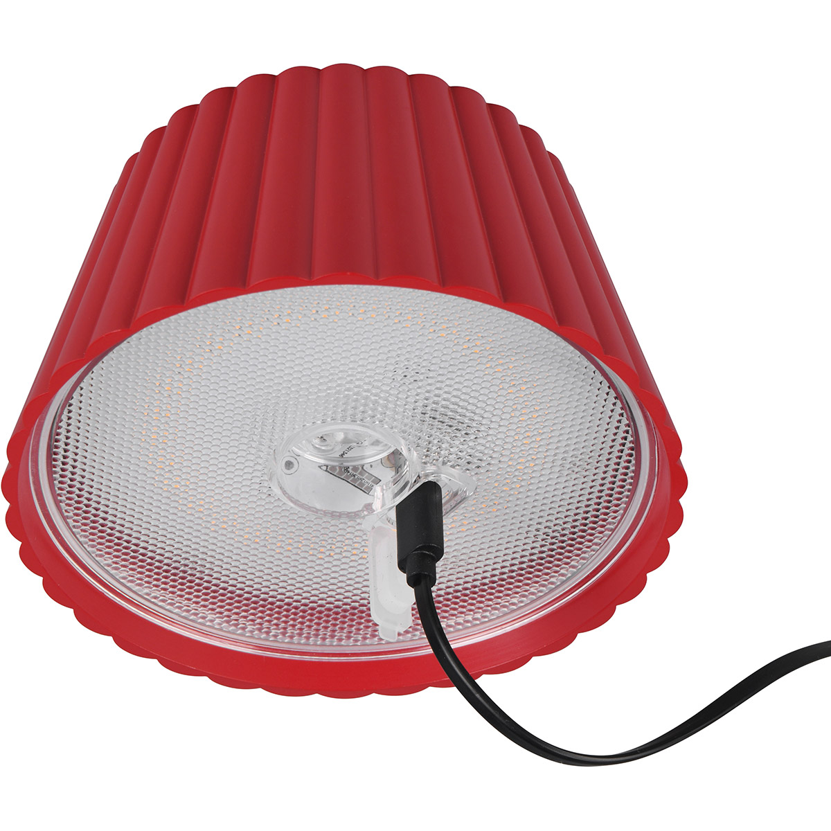 LED Lampadaire - Trion Uraz - 1.5W - Blanc Chaud 3000K - Étanche IP44 - USB Rechargeable - Rond - Rouge - Métal