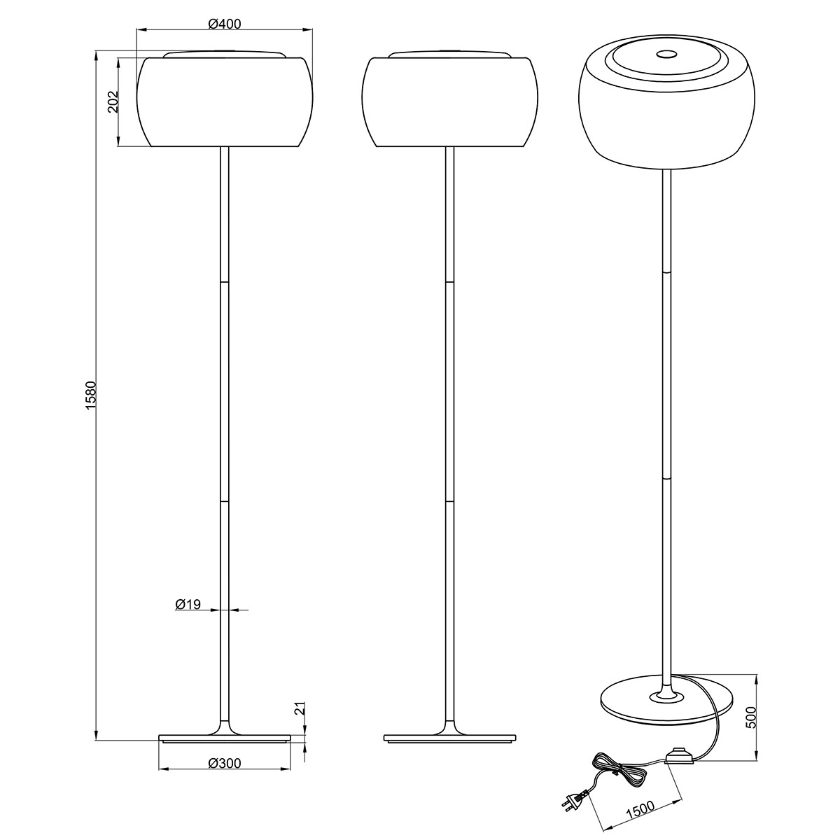 Lampadaire LED - Trion Vapiro - Douille G9 - Rond - Mat Chrome - Aluminium