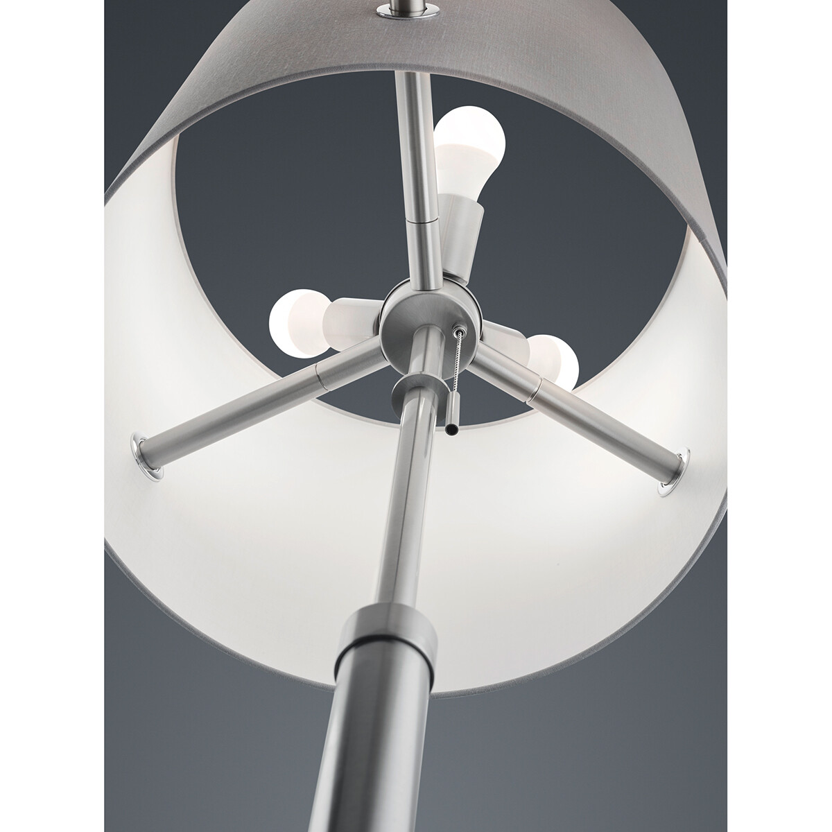 Lampadaire LED - Éclairage de sol - Trion Coleno - Douille E27 - Rond - Mat Nickel - Aluminium