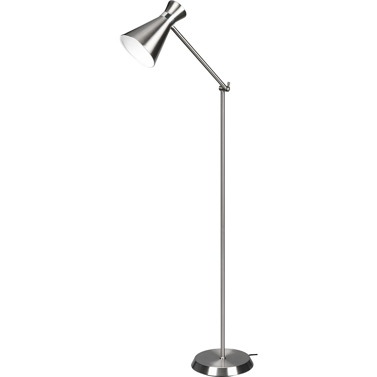 Lampadaire LED - Éclairage de sol - Trion Ewomi - Douille E27 - Rond - Mat Nickel - Aluminium