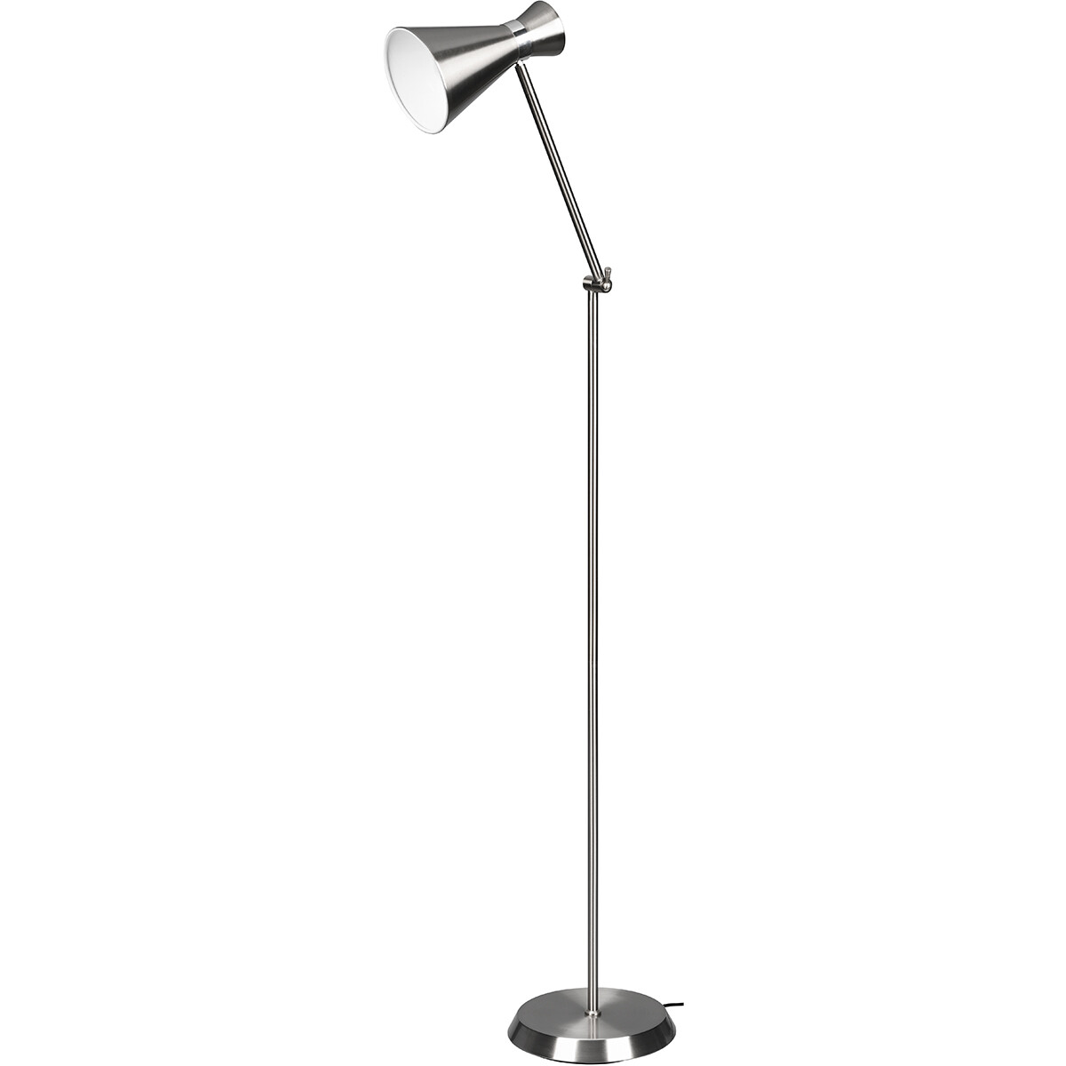 Lampadaire LED - Éclairage de sol - Trion Ewomi - Douille E27 - Rond - Mat Nickel - Aluminium