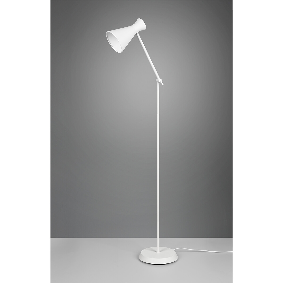 Lampadaire LED - Éclairage de sol - Trion Ewomi - Douille E27 - Rond - Mat Blanc - Aluminium