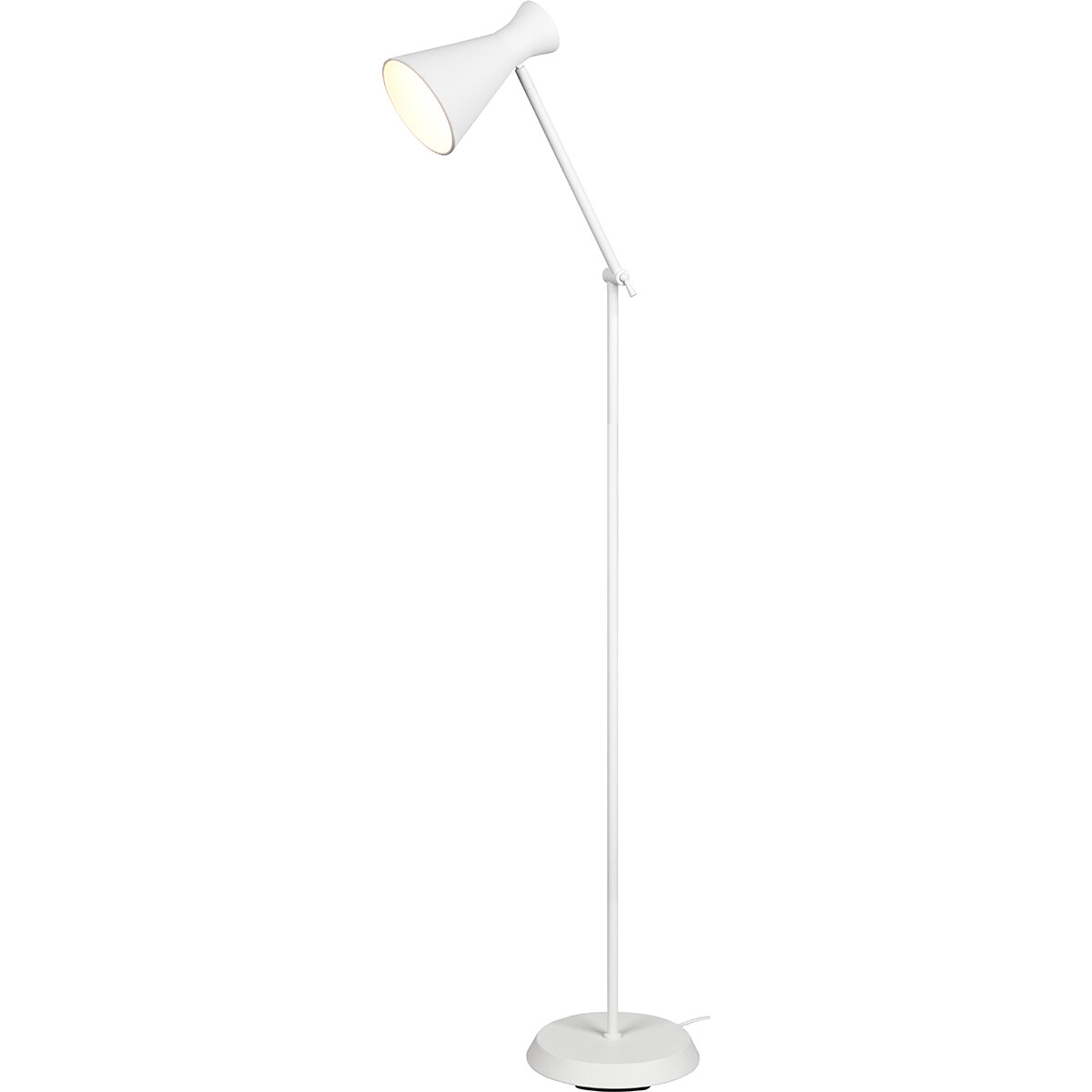 Lampadaire LED - Éclairage de sol - Trion Ewomi - Douille E27 - Rond - Mat Blanc - Aluminium