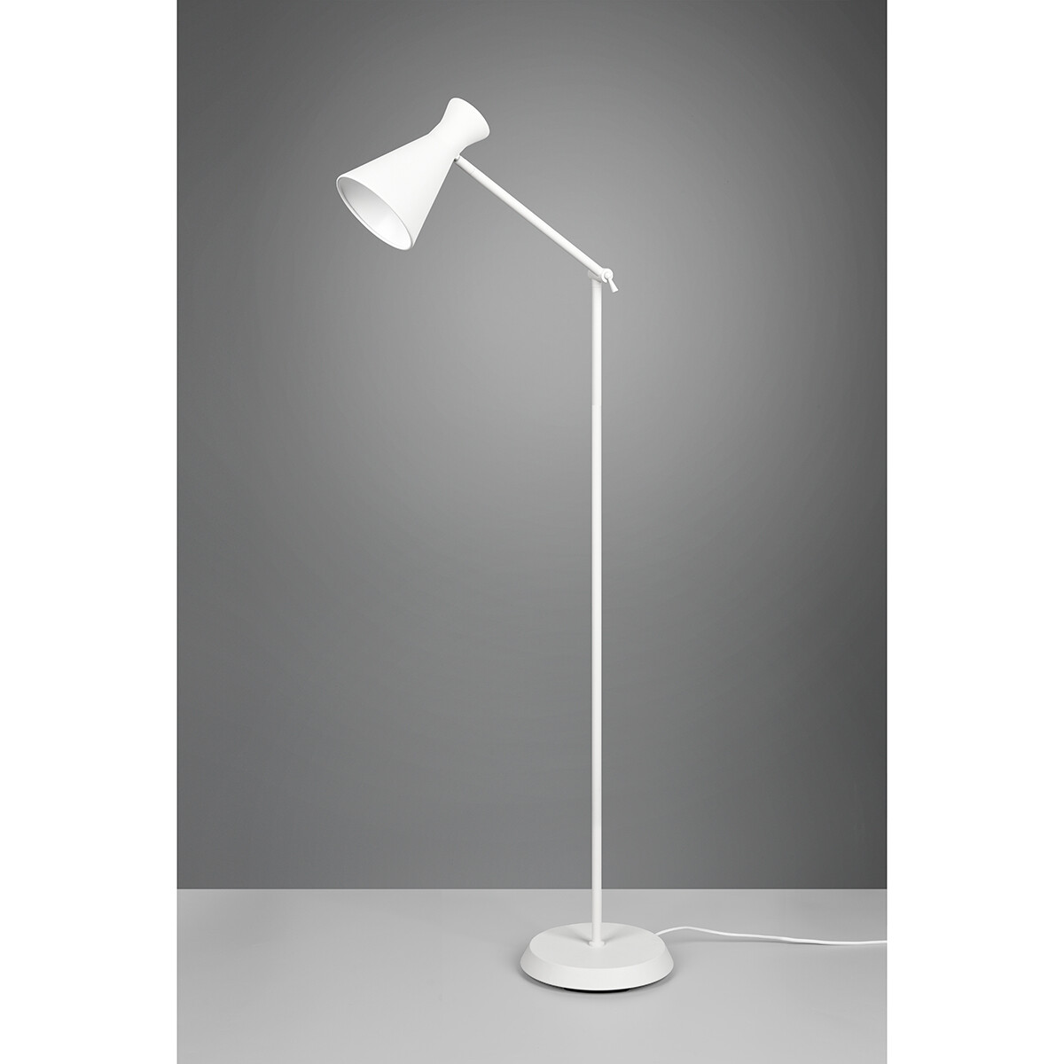 Lampadaire LED - Éclairage de sol - Trion Ewomi - Douille E27 - Rond - Mat Blanc - Aluminium