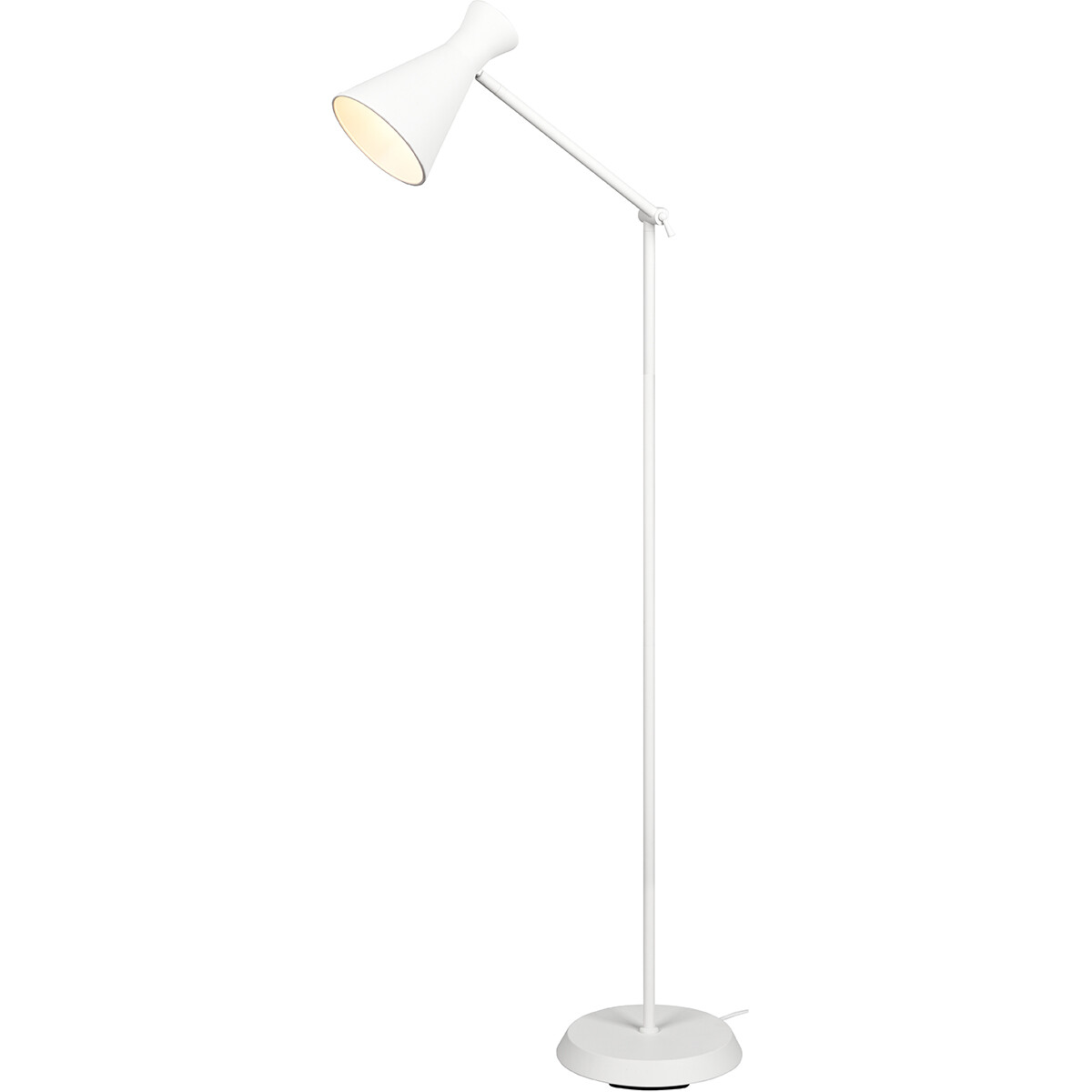 Lampadaire LED - Éclairage de sol - Trion Ewomi - Douille E27 - Rond - Mat Blanc - Aluminium