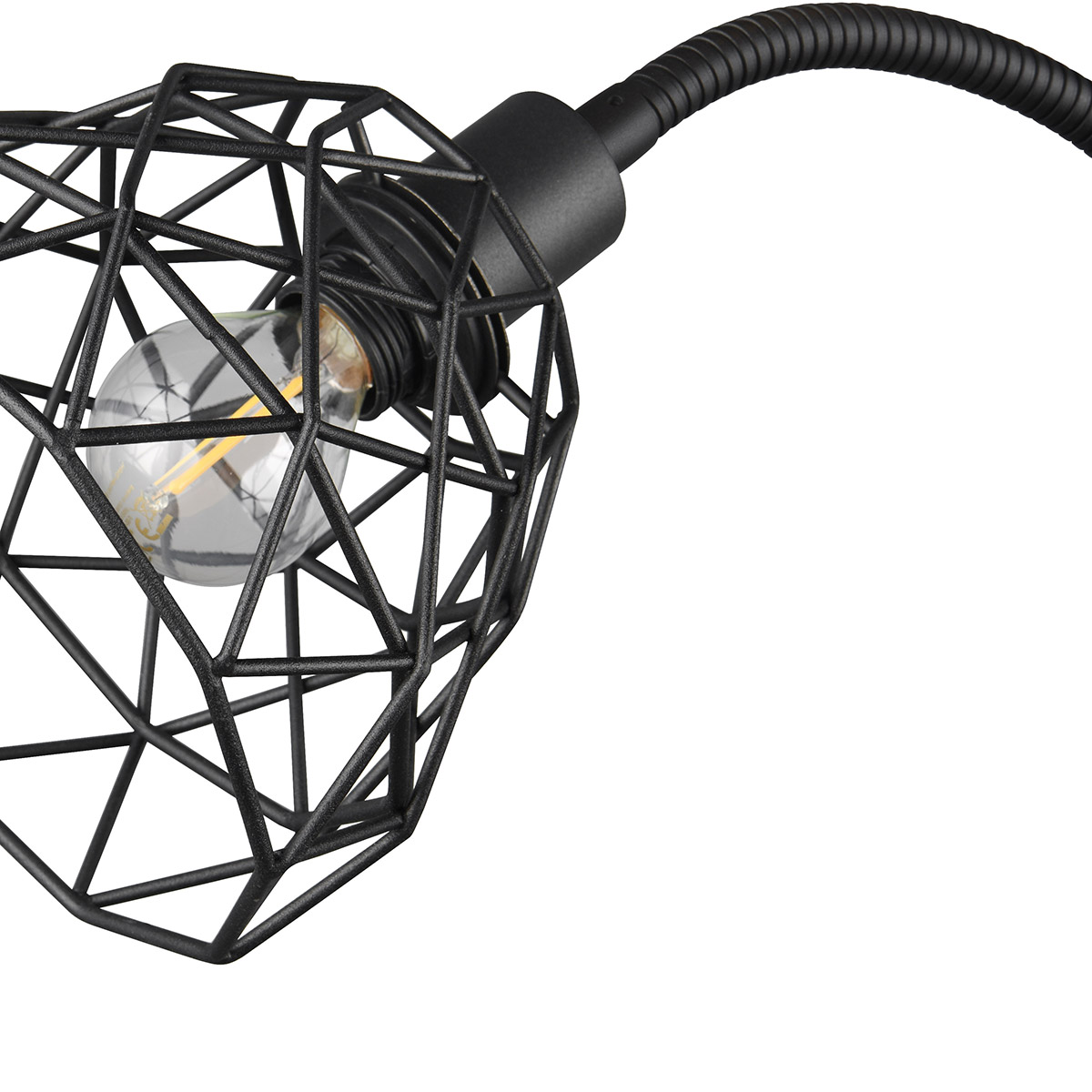 LED Lampadaire - Éclairage de Sol - Trion Hala - Douille E27 - Rond - Noir Mat - Métal