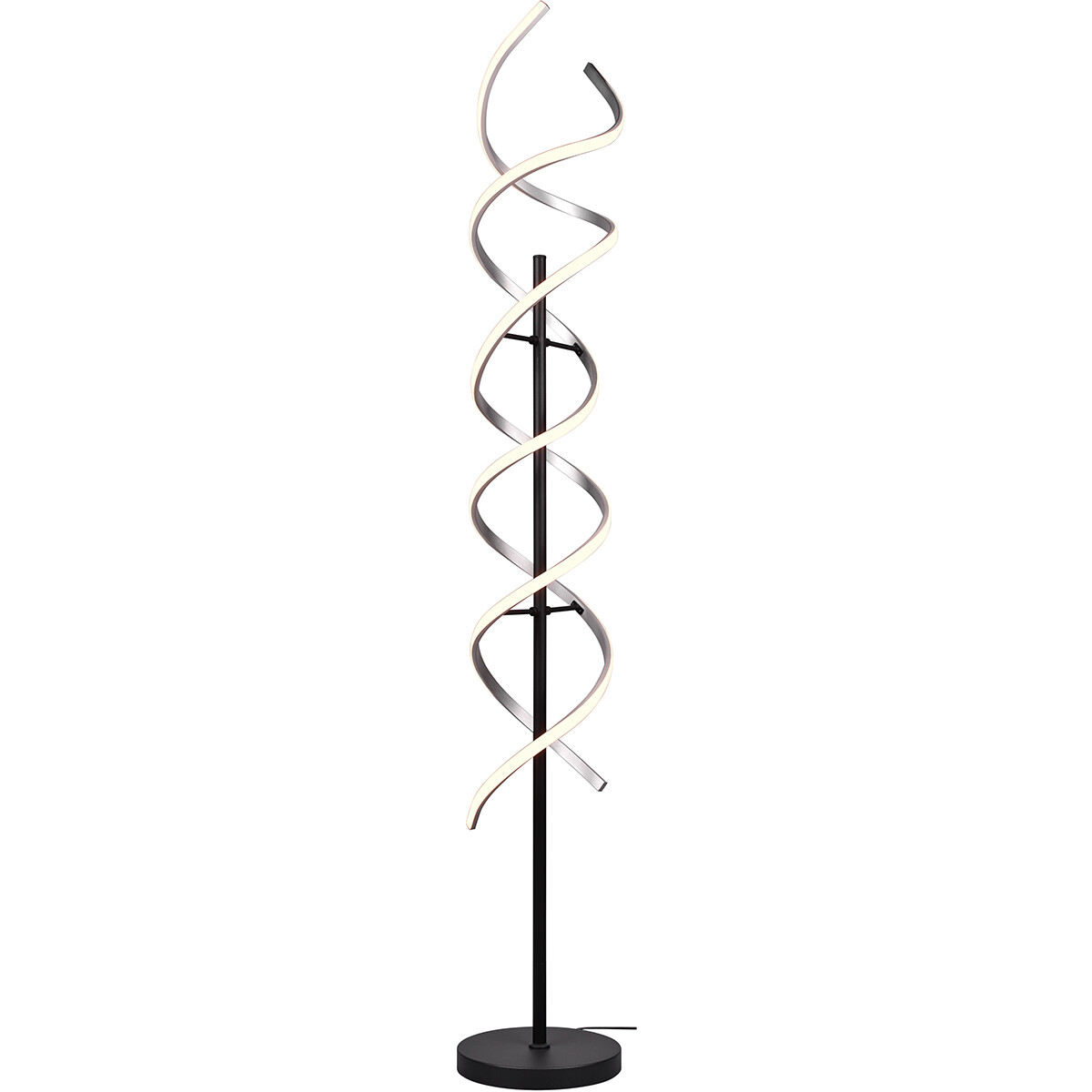 Lampadaire LED - Éclairage de sol - Trion Sarina - 32W - Couleur de lumière ajustable - Dimmable - Rond - Argent Brossé - Aluminium