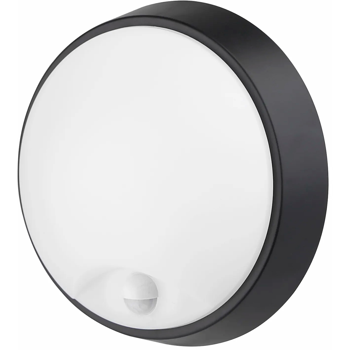 LED Applique Murale avec Capteur - Kozolux Sorta - 20W 1600lm - Température de Couleur Réglable 3en1 CCT - IP54 - Rond - Noir