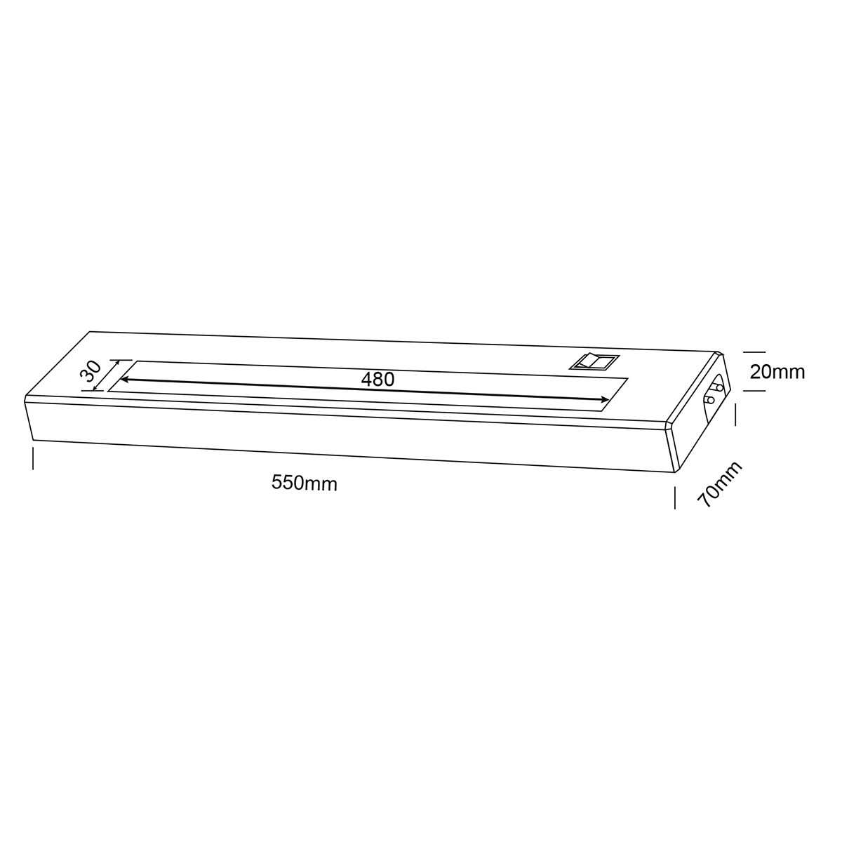 Éclairage sous placard de cuisine LED - Trion Alyna - 7W - Connectable - Blanc Chaud 3000K - Rectangle - Mat Titane