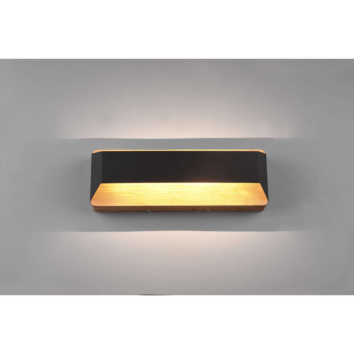 Applique Murale LED - Trion Arbon Up and Down - 13.5W - Blanc Chaud 3000K - Dimmable - Rectangle - Mat Noir - Aluminium