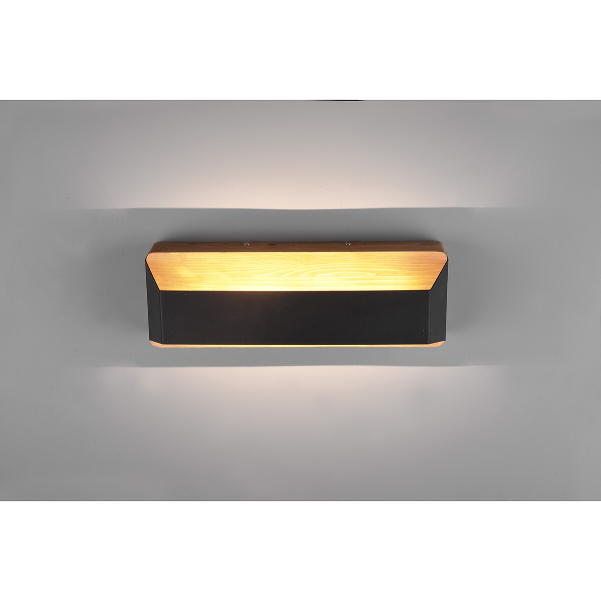 Applique Murale LED - Trion Arbon Up and Down - 13.5W - Blanc Chaud 3000K - Dimmable - Rectangle - Mat Noir - Aluminium