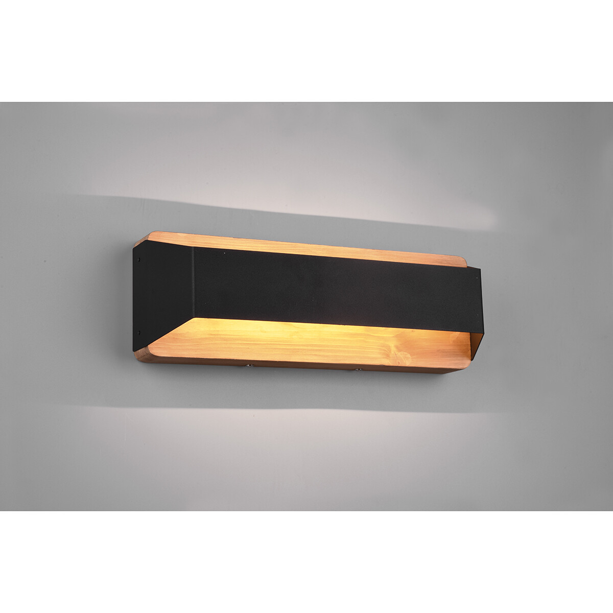 Applique Murale LED - Trion Arbon Up and Down - 13.5W - Blanc Chaud 3000K - Dimmable - Rectangle - Mat Noir - Aluminium