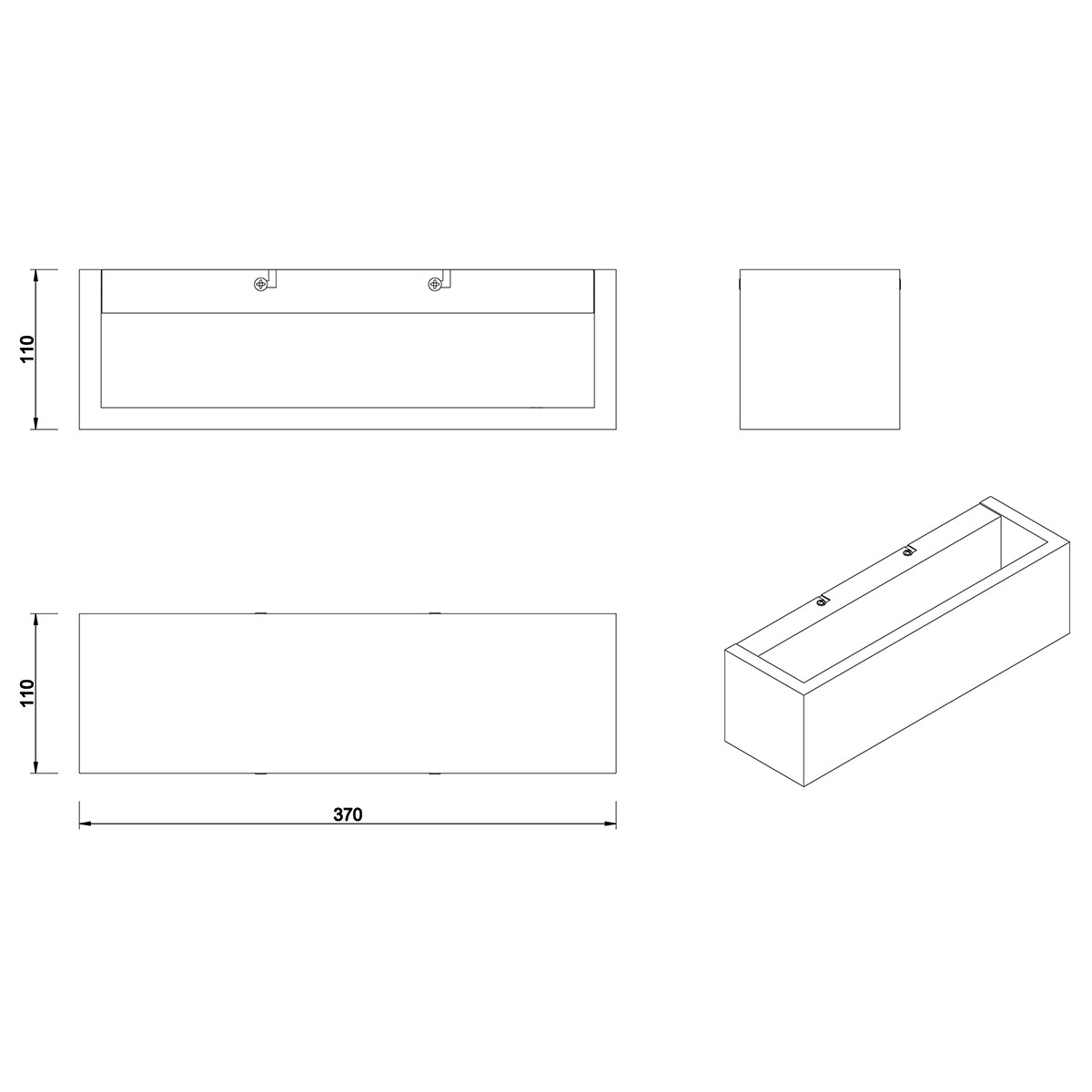 Applique Murale LED - Trion Brida Up and Down - 13W - Blanc Chaud 3000K - 1-lumière - Dimmable - Rectangle - Mat Brun - Bois Naturel