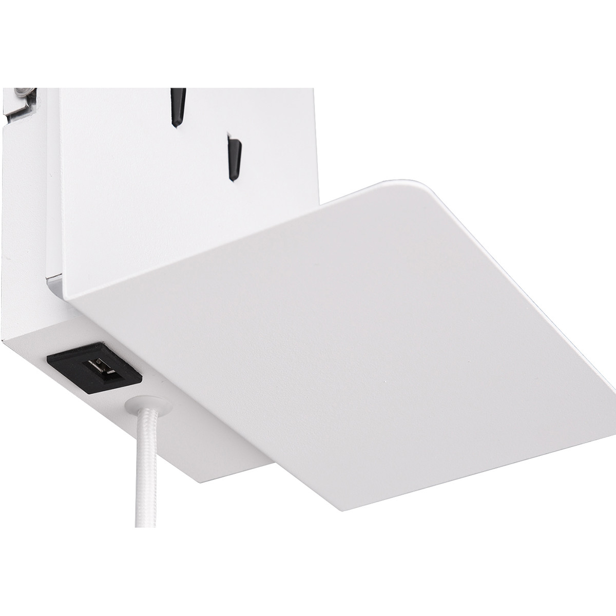 Applique Murale LED - Trion Elonant - 6W - Blanc Chaud 3000K - Fonction de chargement USB - Mat Blanc - Aluminium