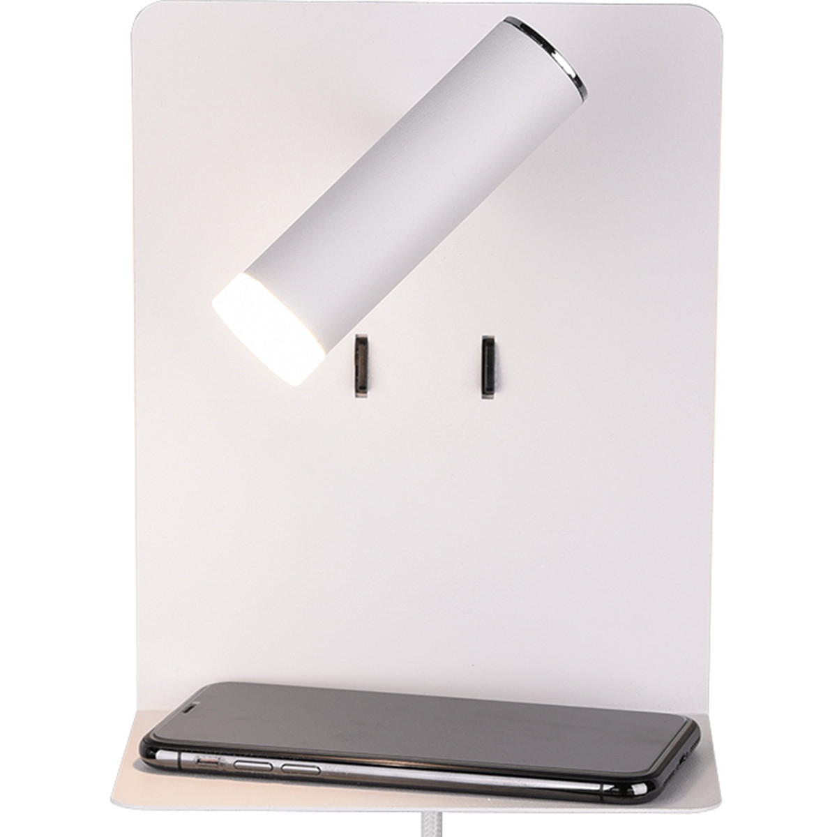 Applique Murale LED - Trion Elonant - 6W - Blanc Chaud 3000K - Fonction de chargement USB - Mat Blanc - Aluminium