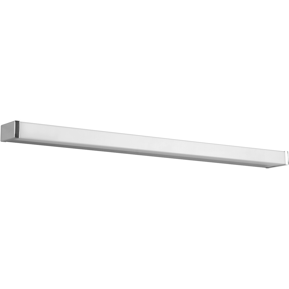 Applique Murale LED - Trion Fabian - 12W - Blanc Chaud 3000K - Étanche aux Éclaboussures IP44 - Rectangle - Mat Chrome - Aluminium