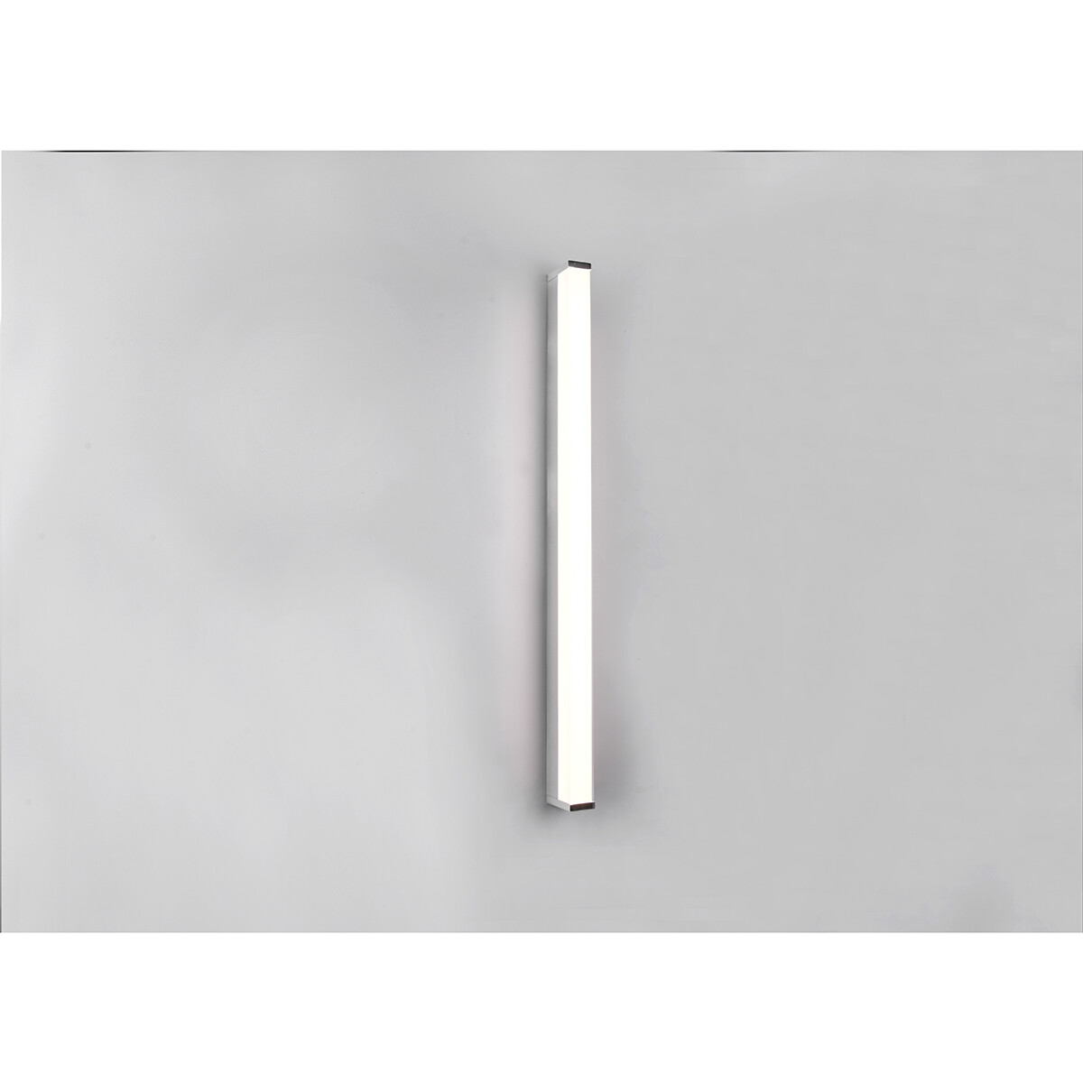 Applique Murale LED - Trion Fabian - 12W - Blanc Chaud 3000K - Étanche aux Éclaboussures IP44 - Rectangle - Mat Chrome - Aluminium