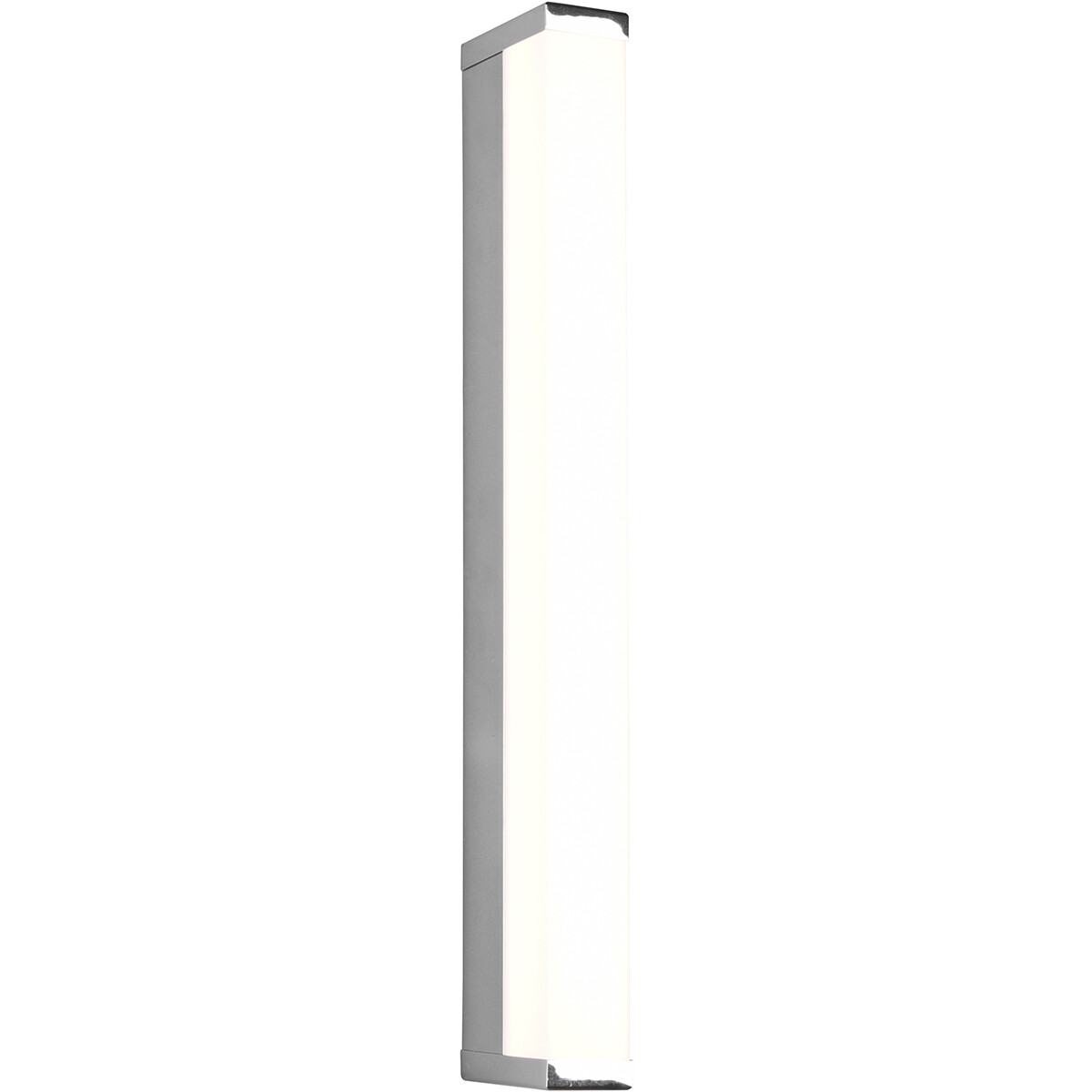 Applique Murale LED - Trion Fabian - 6W - Blanc Chaud 3000K - Étanche aux Éclaboussures IP44 - Rectangle - Mat Chrome - Aluminium