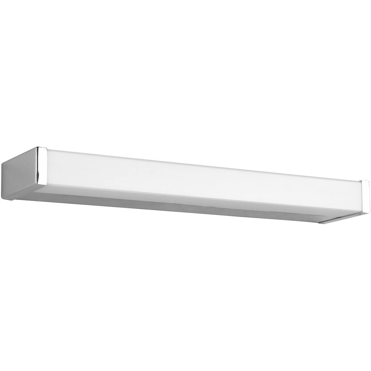 Applique Murale LED - Trion Fabian - 6W - Blanc Chaud 3000K - Étanche aux Éclaboussures IP44 - Rectangle - Mat Chrome - Aluminium