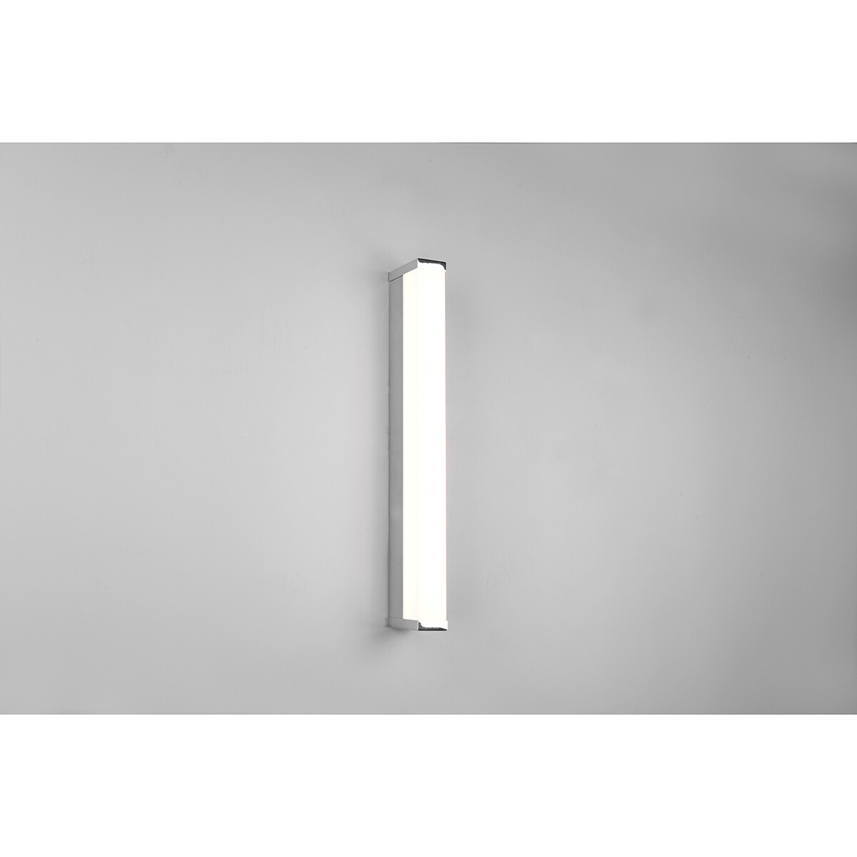 Applique Murale LED - Trion Fabian - 6W - Blanc Chaud 3000K - Étanche aux Éclaboussures IP44 - Rectangle - Mat Chrome - Aluminium