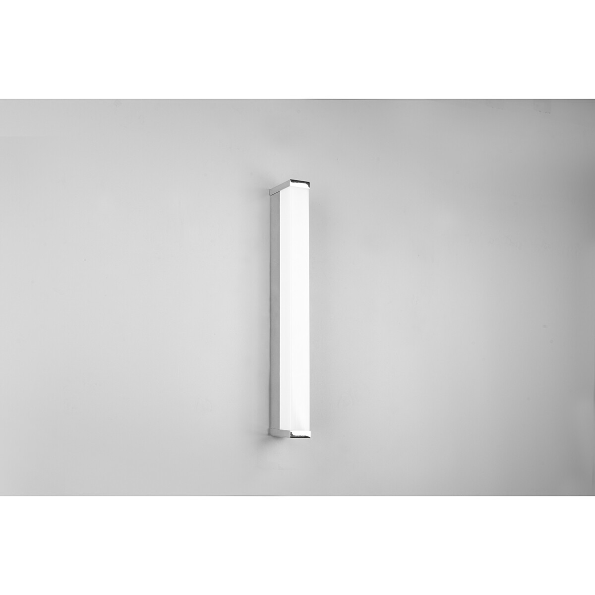 Applique Murale LED - Trion Fabian - 6W - Blanc Chaud 3000K - Étanche aux Éclaboussures IP44 - Rectangle - Mat Chrome - Aluminium