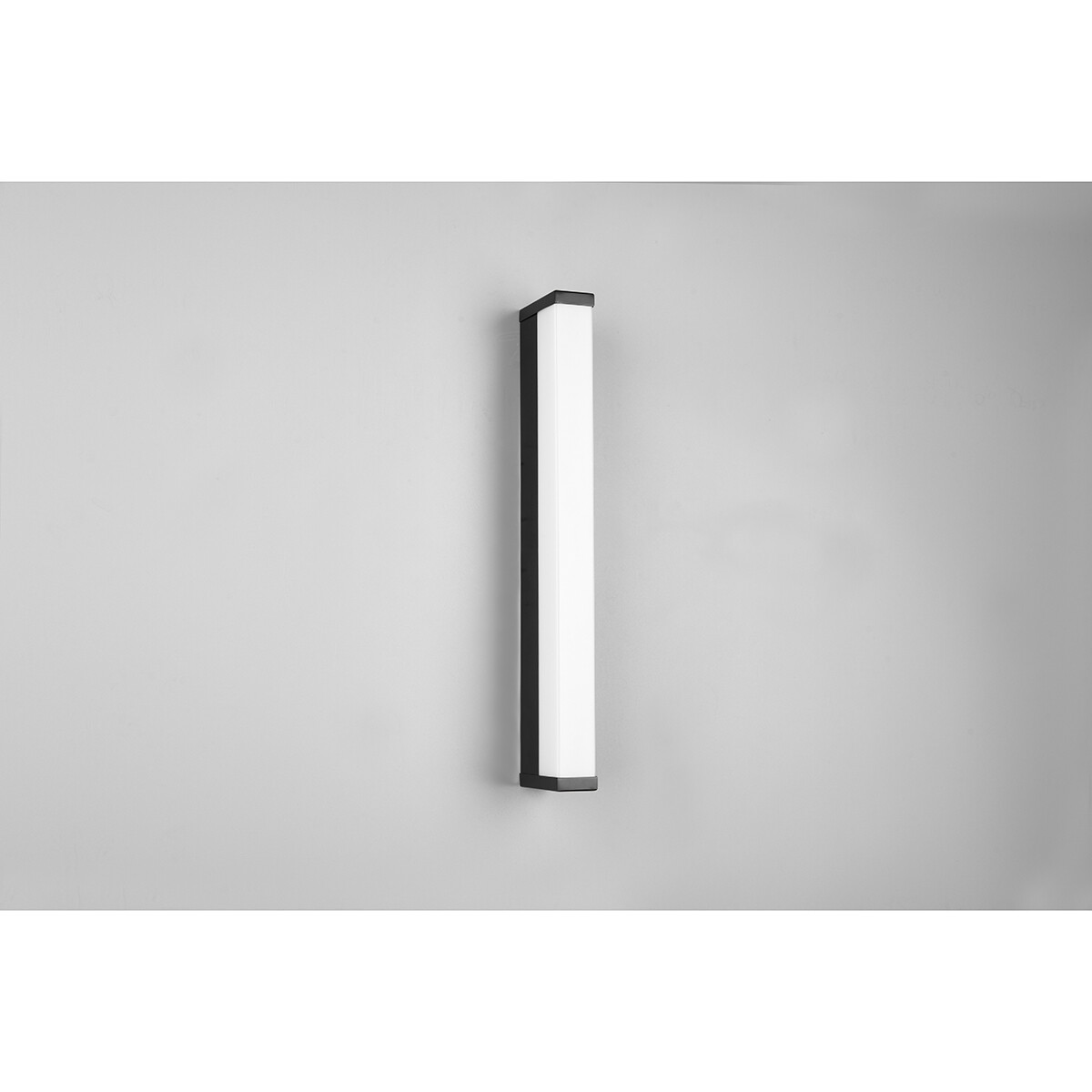 Applique Murale LED - Trion Fabian - 6W - Blanc Chaud 3000K - Étanche aux Éclaboussures IP44 - Rectangle - Mat Noir - Aluminium