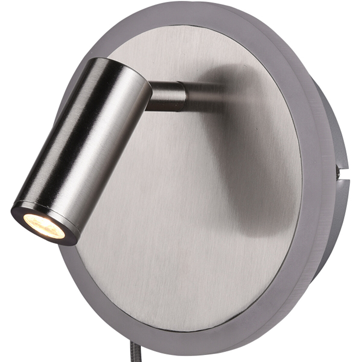 Applique Murale LED - Trion Jodan - 7W - Blanc Chaud 3000K - Rond - Mat Nickel - Aluminium